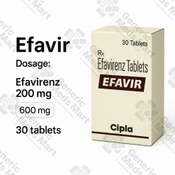 Efavir 200 mg and 600 mg efavirenz capsules for HIV-1 treatment